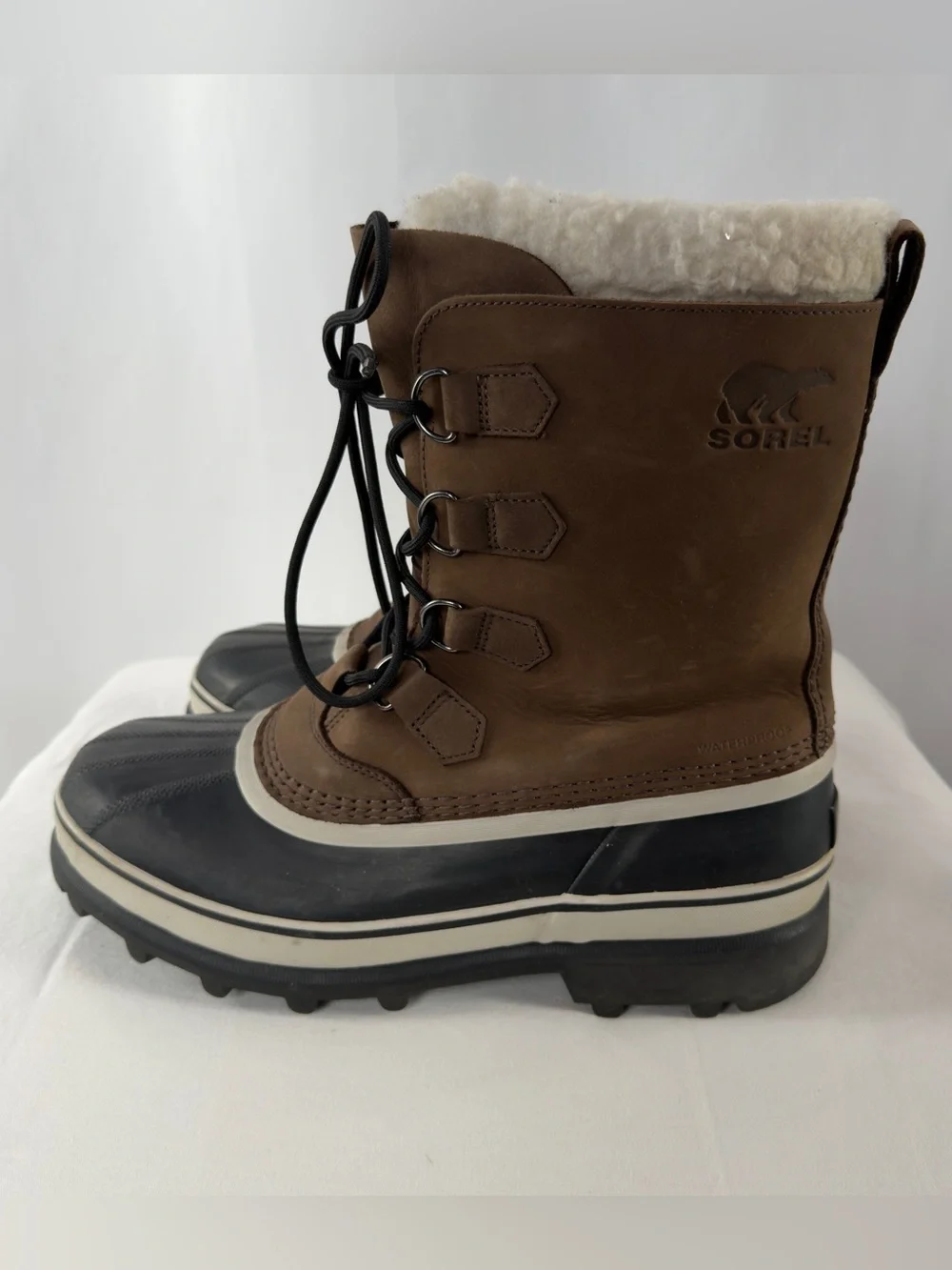 Sorel Men's Caribou Waterproof Lace-Up Winter Boots in‎ Brown Black Size 11